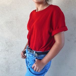 Classic vintage cherry red shirt by sag harbor